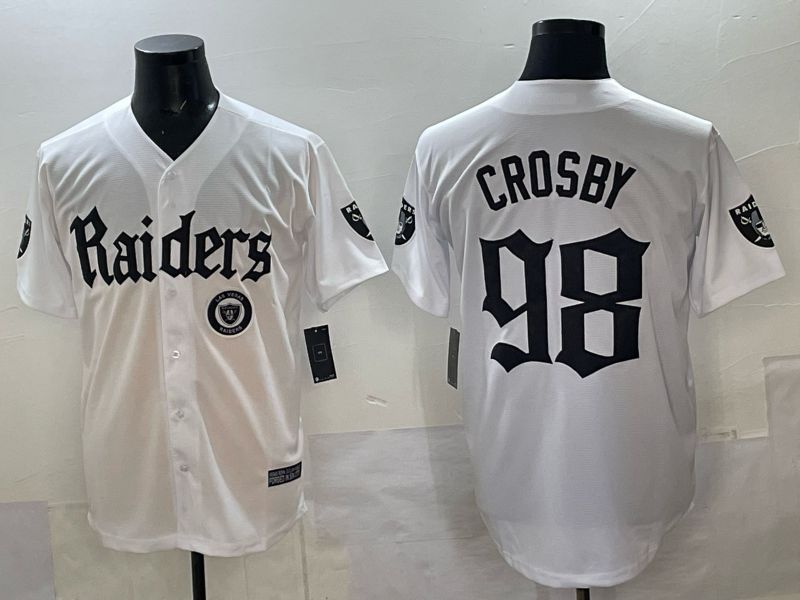 Men 2025 Oakland Raiders #98 Crosby white 6th generation Joint Name Nike Limited NFL Jersey style 011->oakland raiders->NFL Jersey